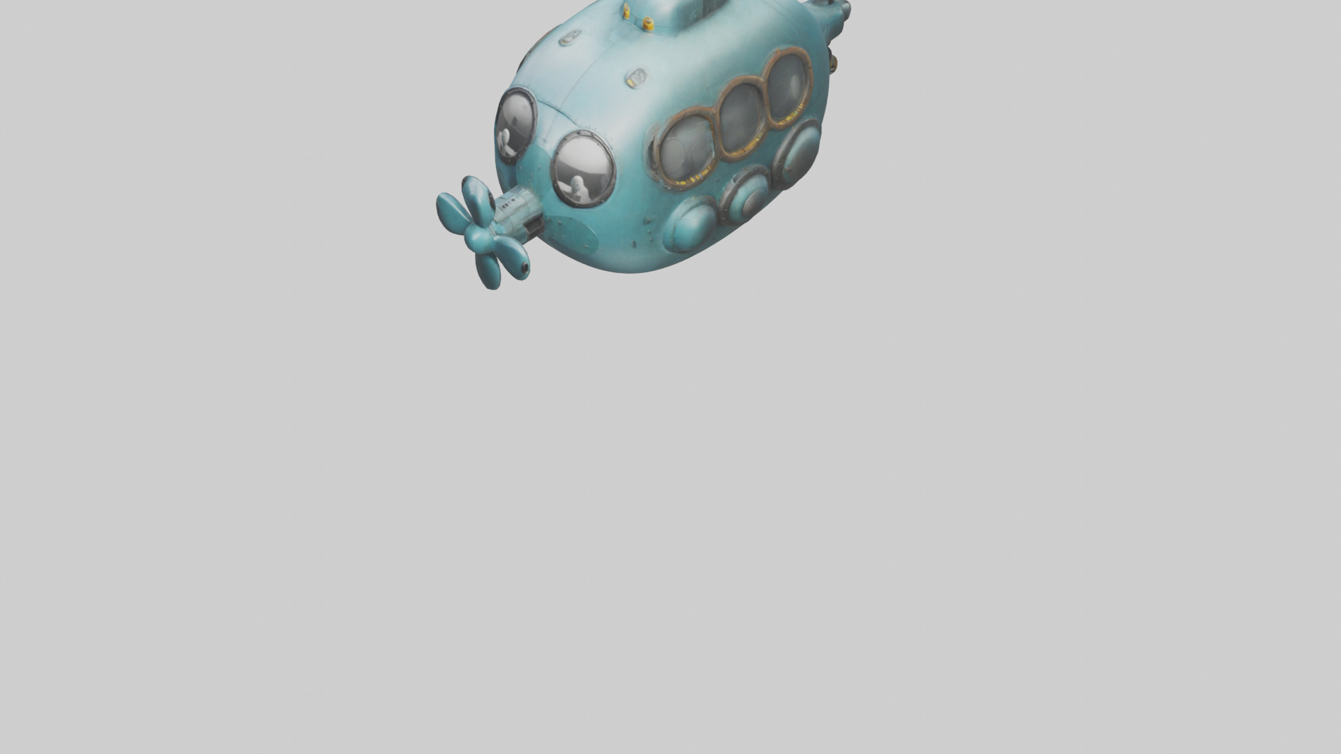 Cartoon Submarine model 3D model_5