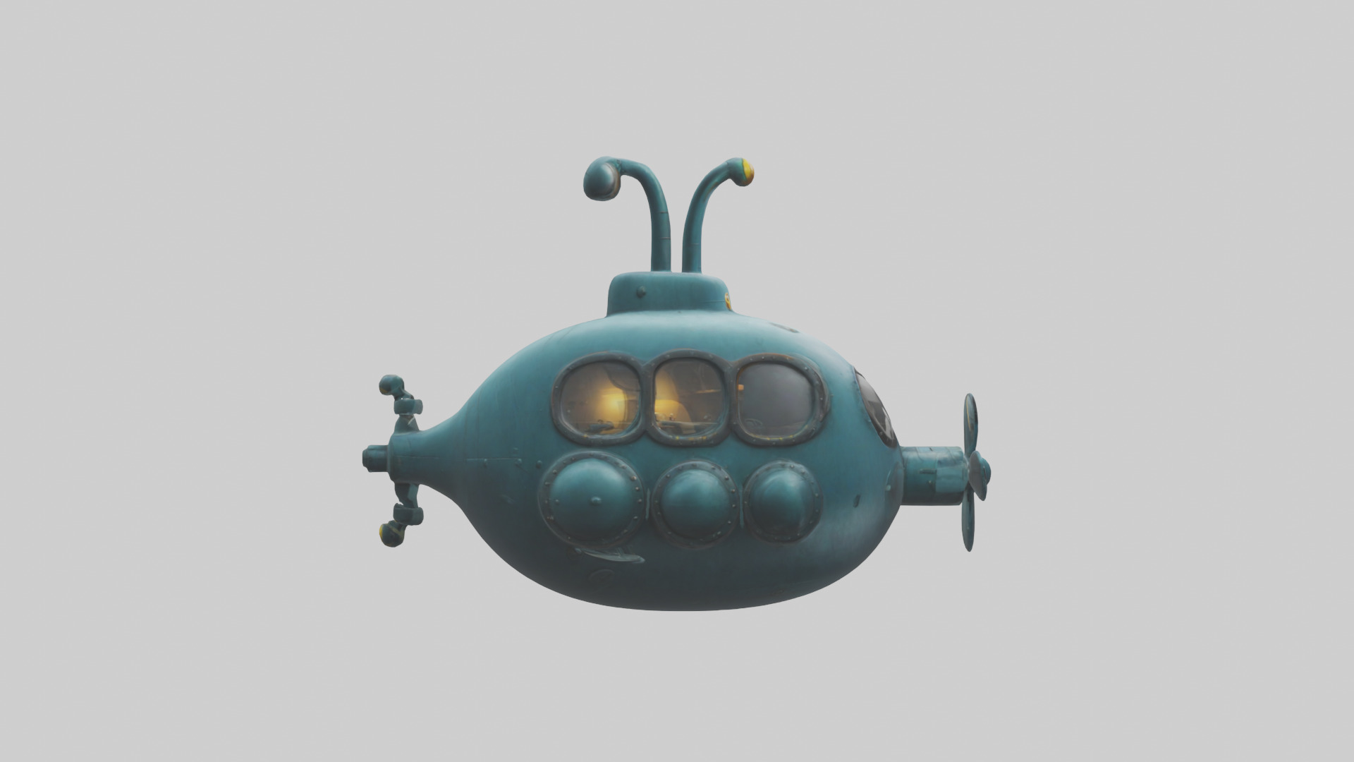 Cartoon Submarine model 3D model_13