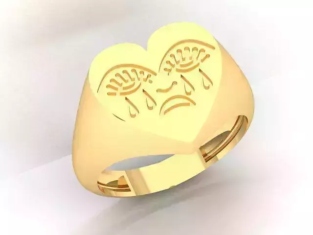 Crying Heart Ring 3D print model