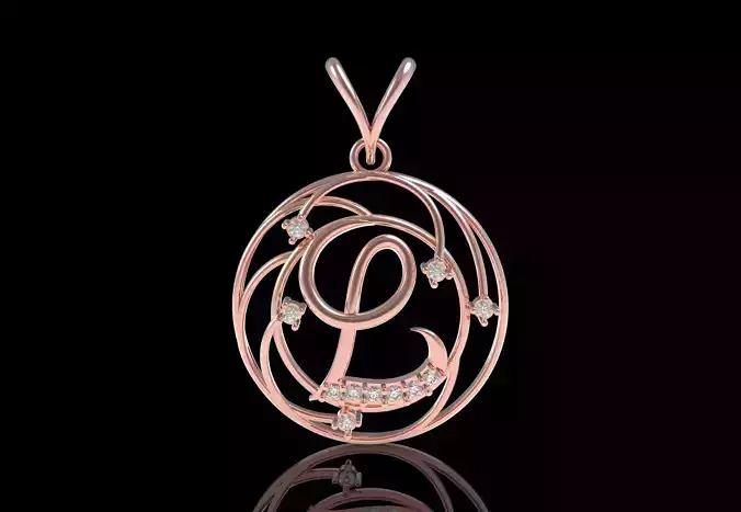 Alphabet L Diamond Pendant