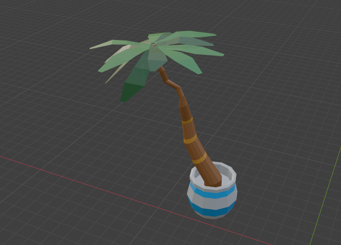 Palm Tree - low poly Low-poly 3D model_4