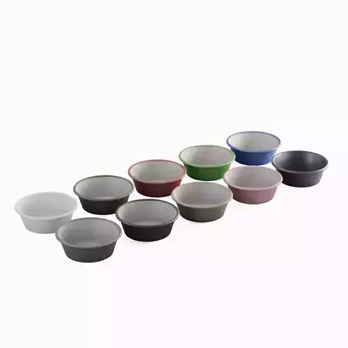 Plastic Wash Basin D Set Low-poly 3D model