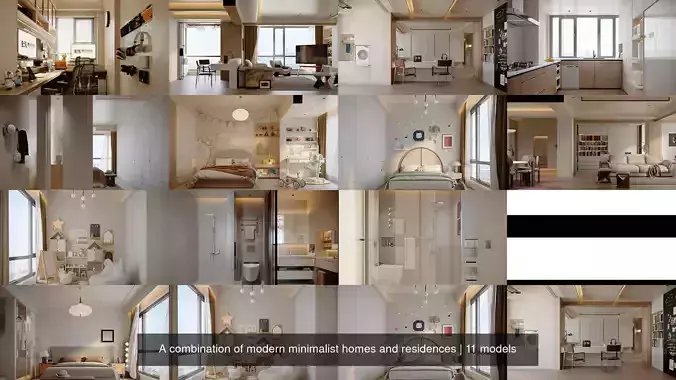 A combination of modern minimalist homes and residences