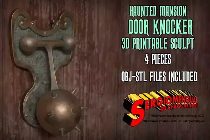 Haunted Mansion Door Knocker 3D Printable Sculpt  3D print model