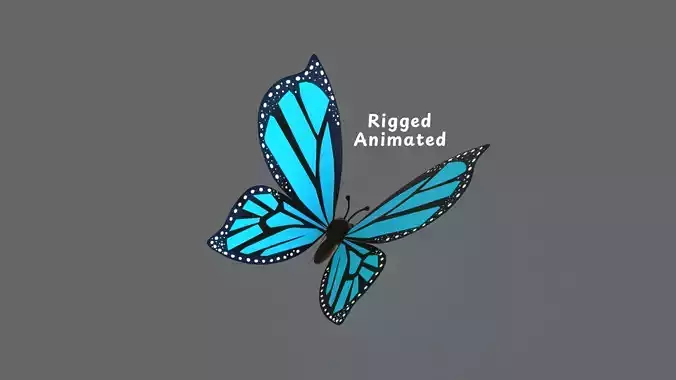 Cartoon Butterfly Wing Flapping 02 Animated