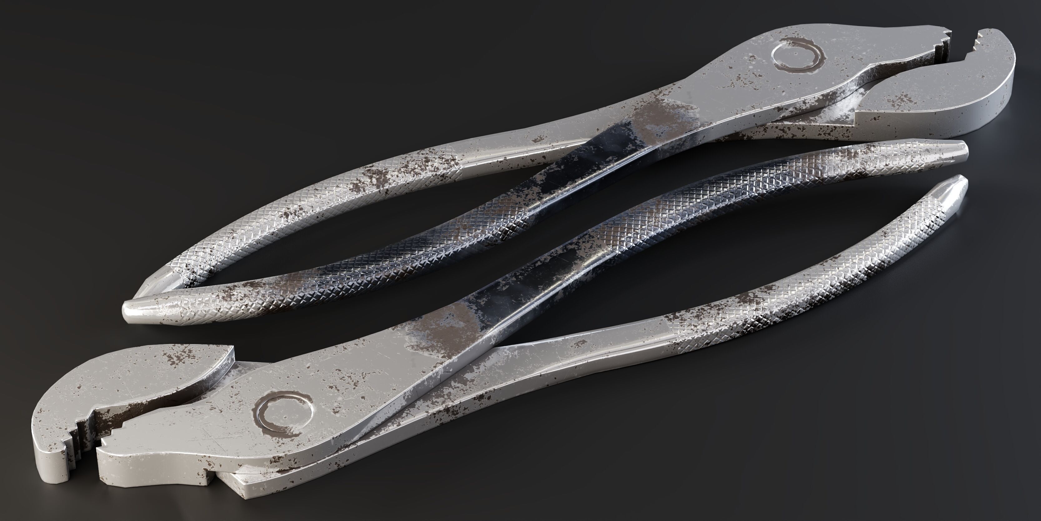 battery pliers Low-poly 3D model_2