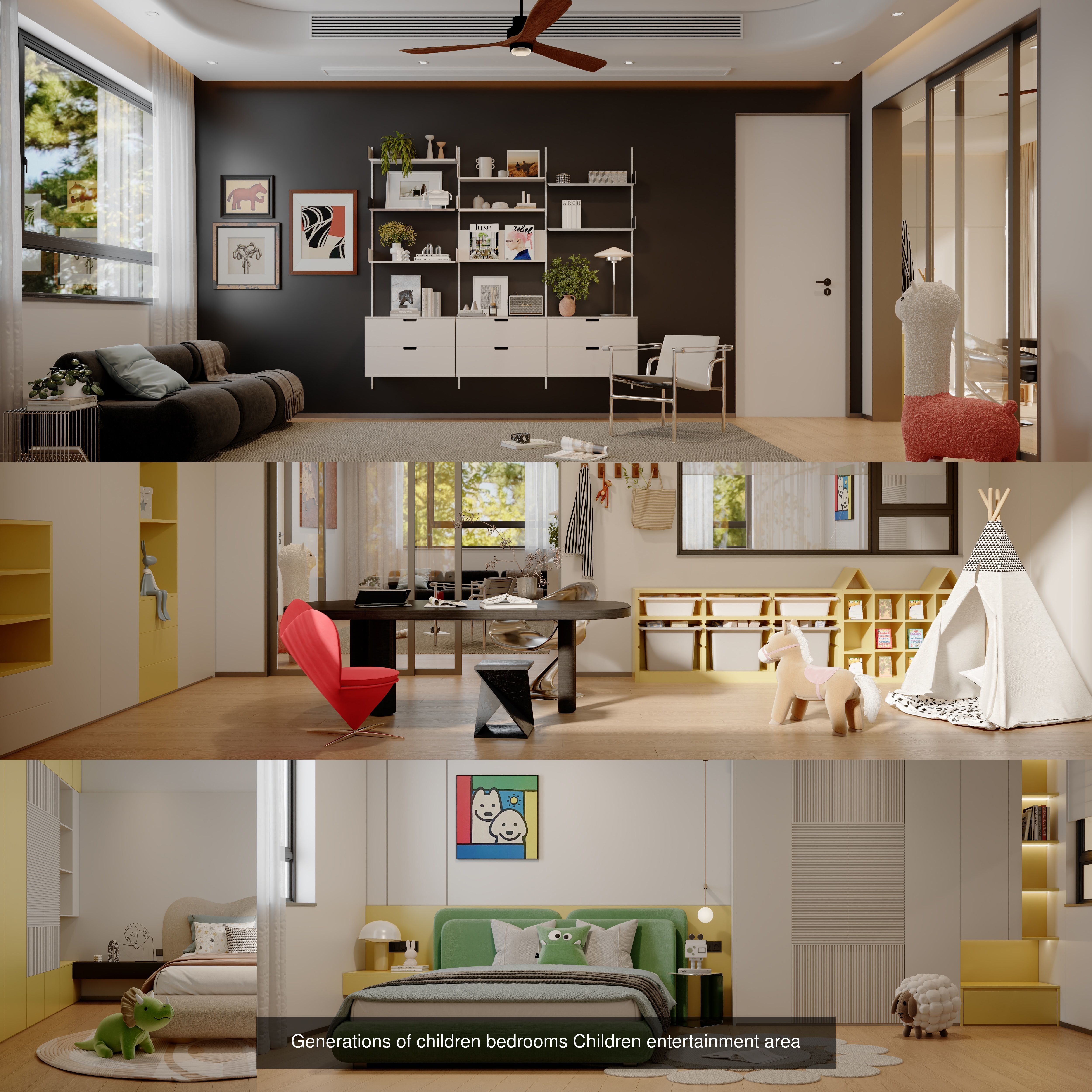 A modern minimalist villa home portfolio 3D Model Collection_2