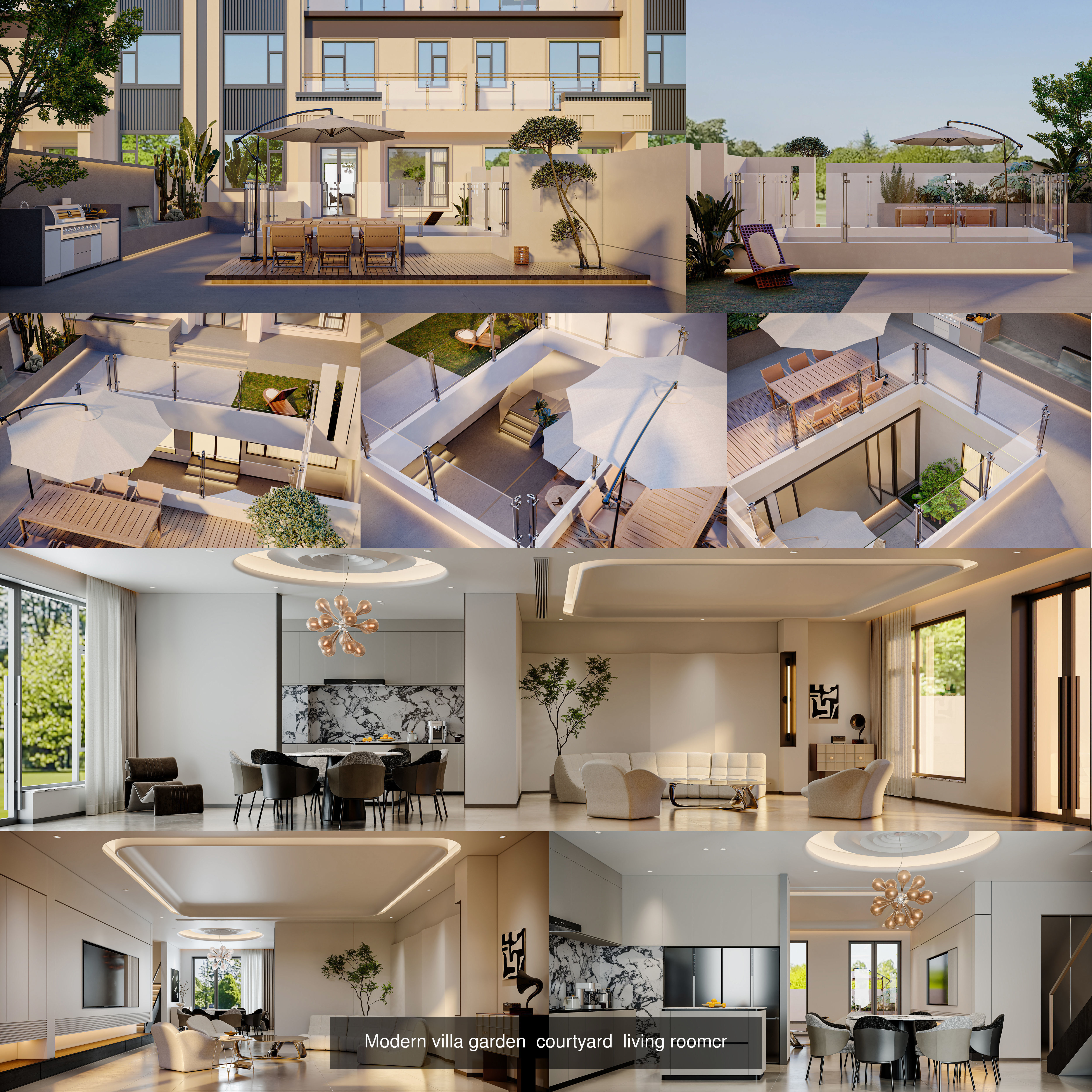 A modern minimalist villa home portfolio 3D Model Collection_1