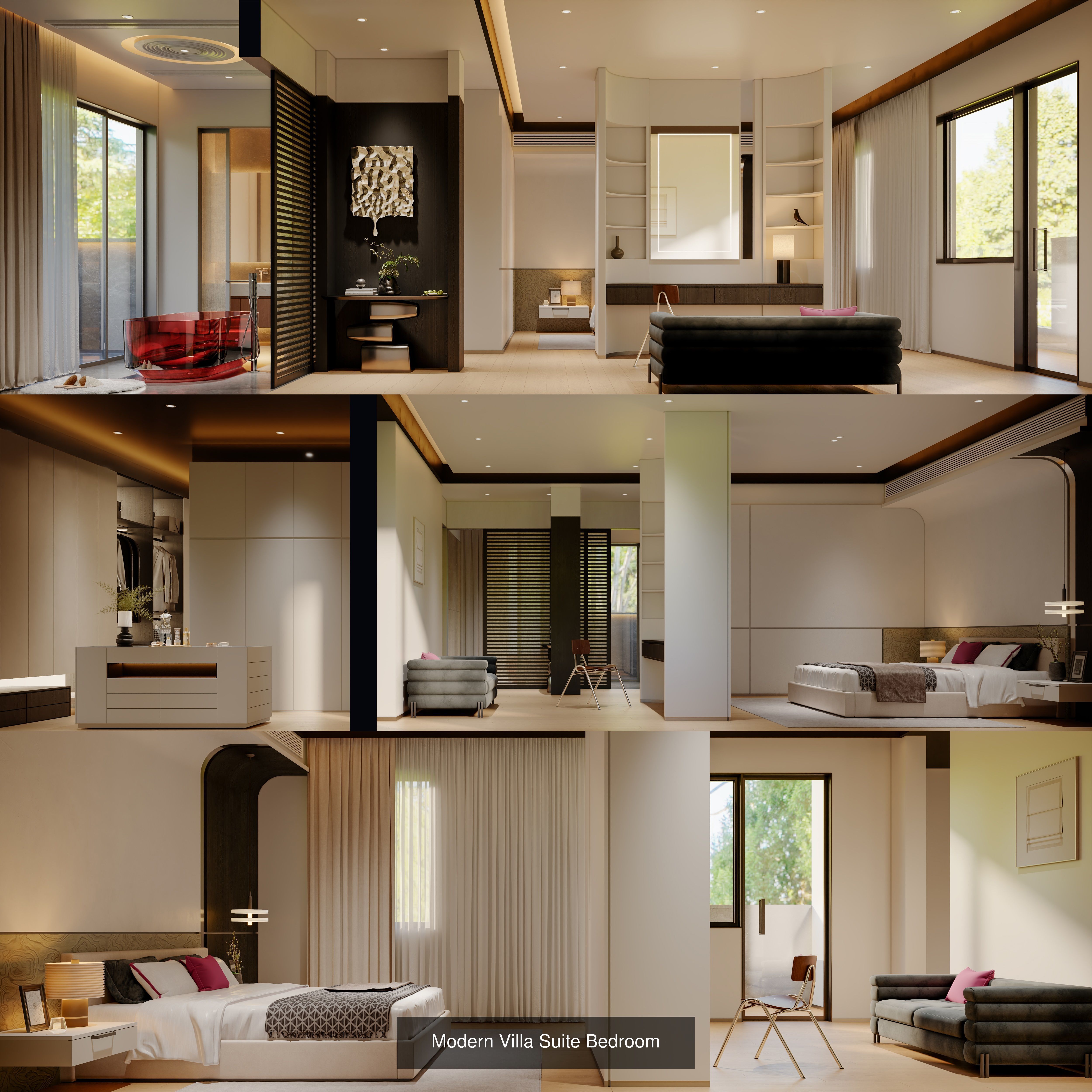 A modern minimalist villa home portfolio 3D Model Collection_4