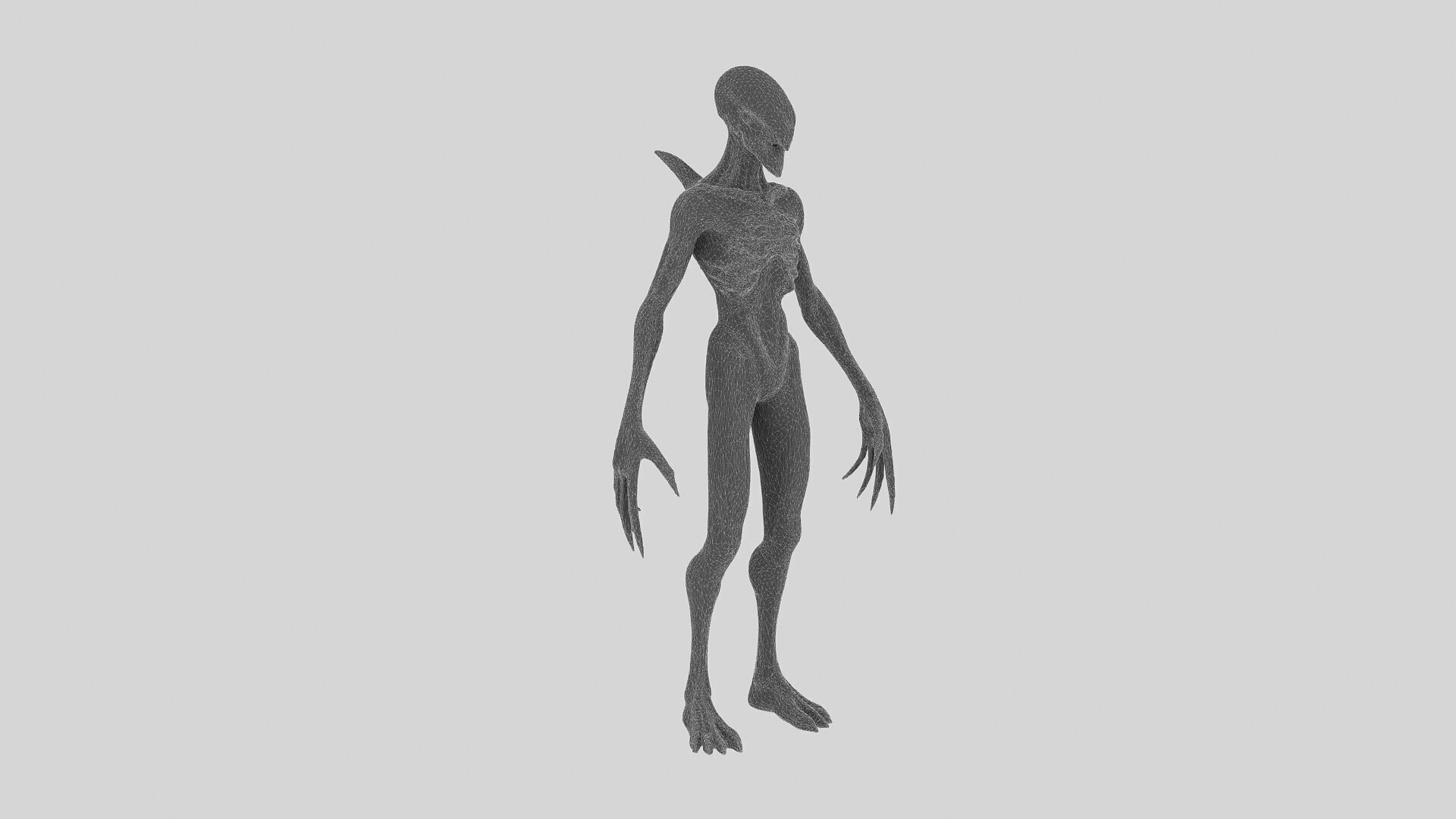 Alien Low-poly 3D model_7
