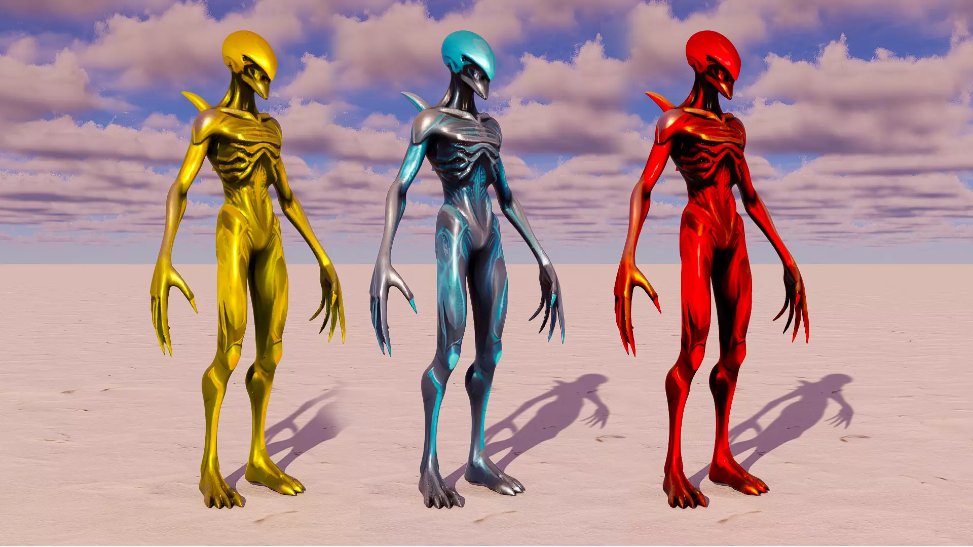 Alien Low-poly 3D model_0