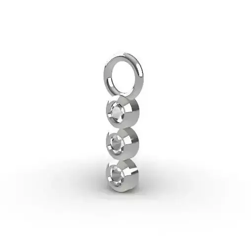 3 Stone Charm for Huggie and Pretty Woman Earrings 2 mm