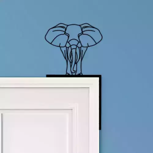 Elephant Door Corner Decor