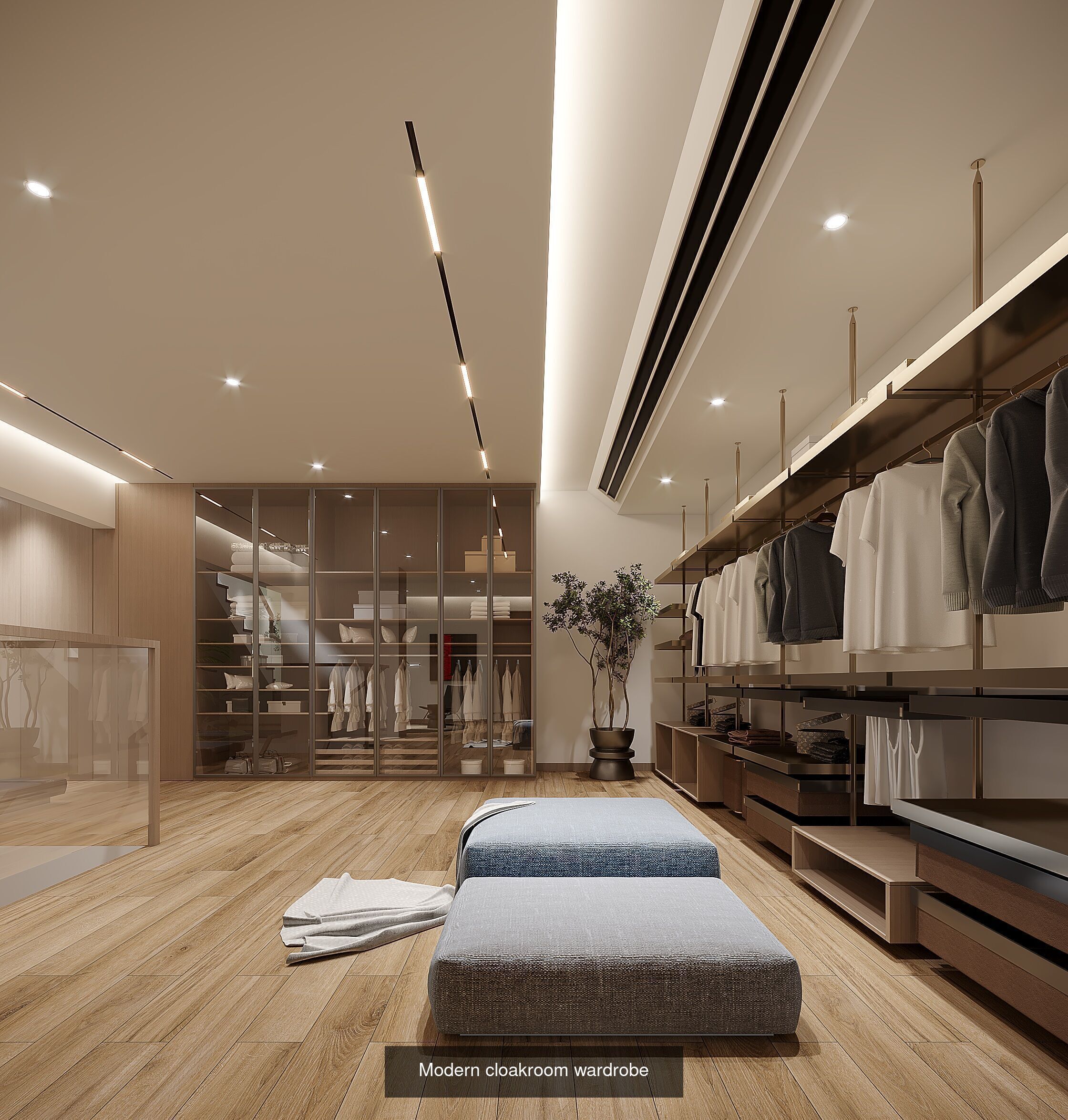 Modern minimalist home bedroom combination 3D Model Collection_3