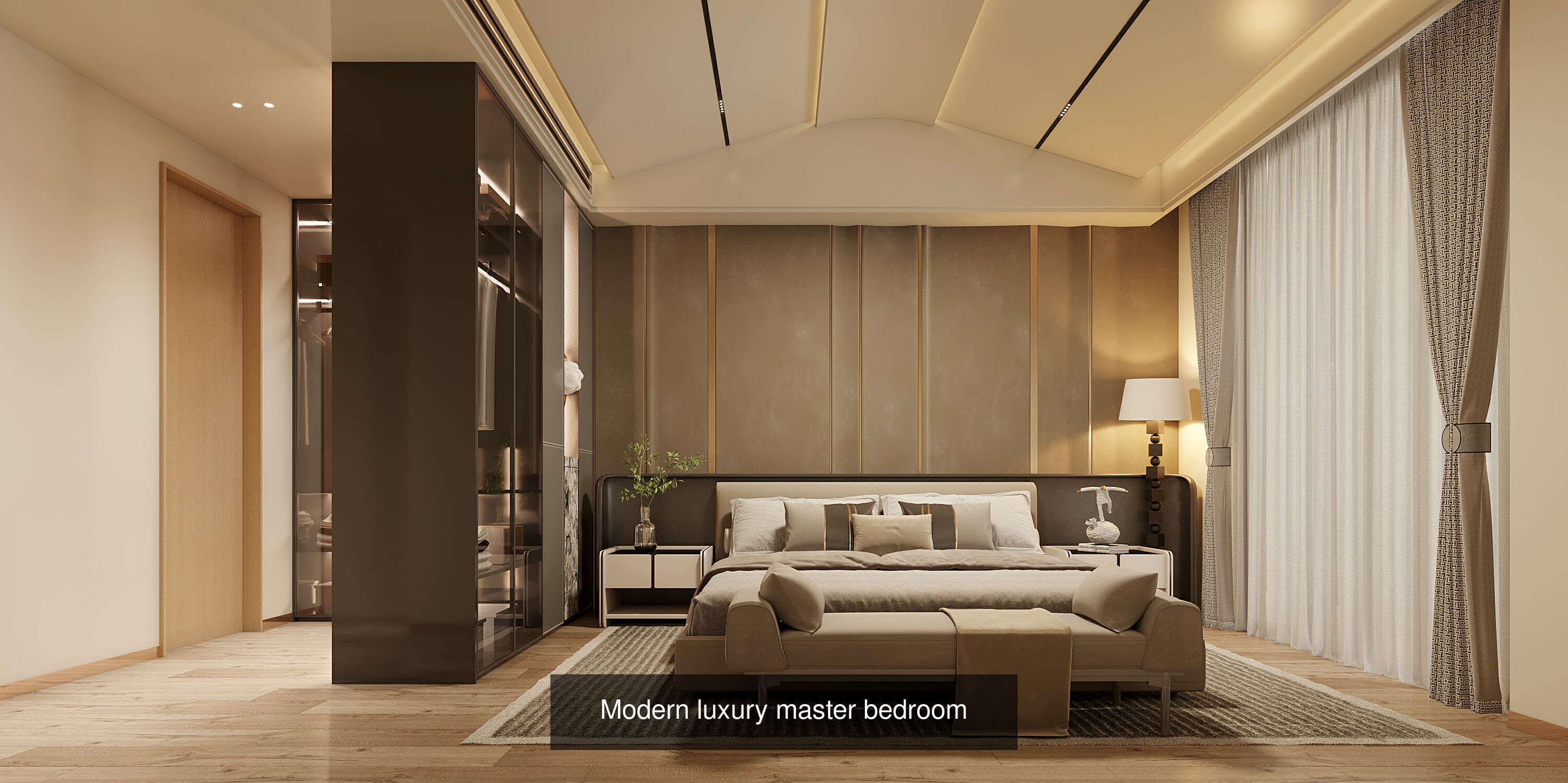 Modern minimalist home bedroom combination 3D Model Collection_4