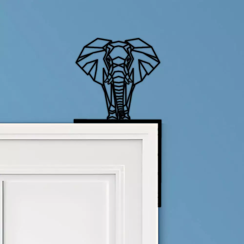 Elephant Door Corner Decor 3D print model_0
