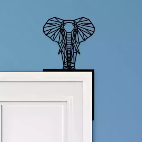 Elephant Door Corner Decor