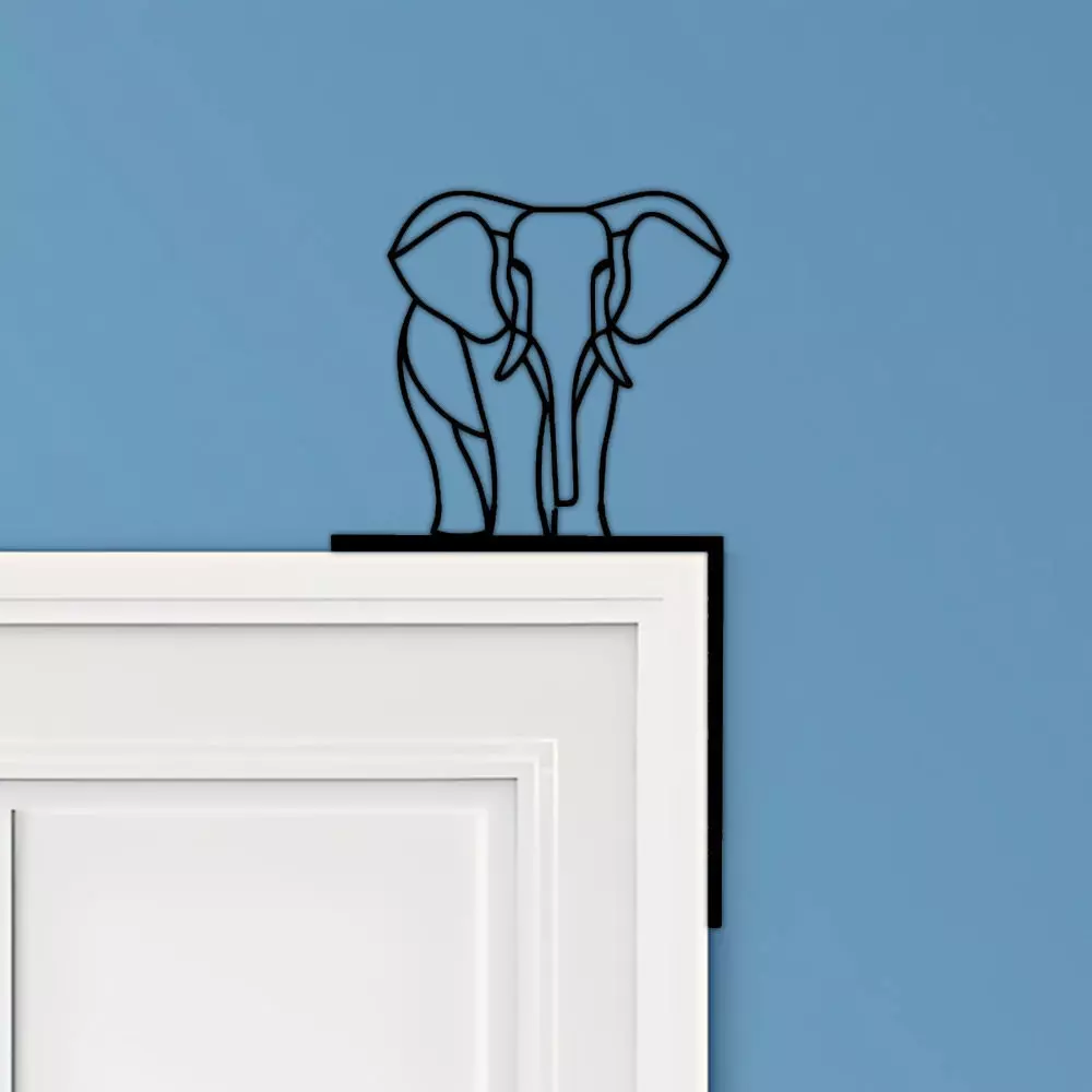 Elephant Door Corner Decor 3D print model_0