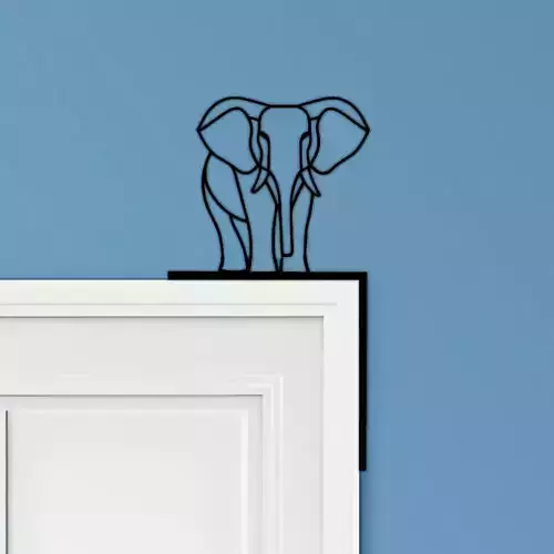 Elephant Door Corner Decor