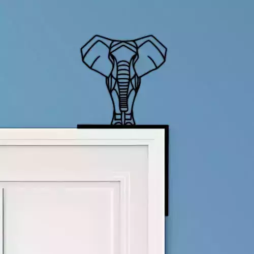 Elephant Door Corner Decor