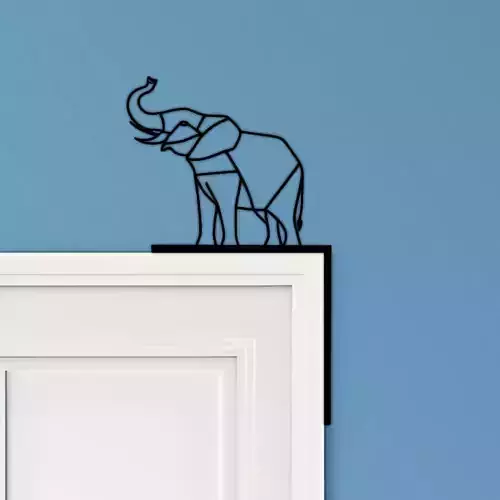 Elephant Door Corner Decor