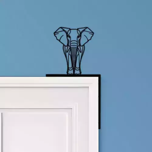Elephant Door Corner Decor