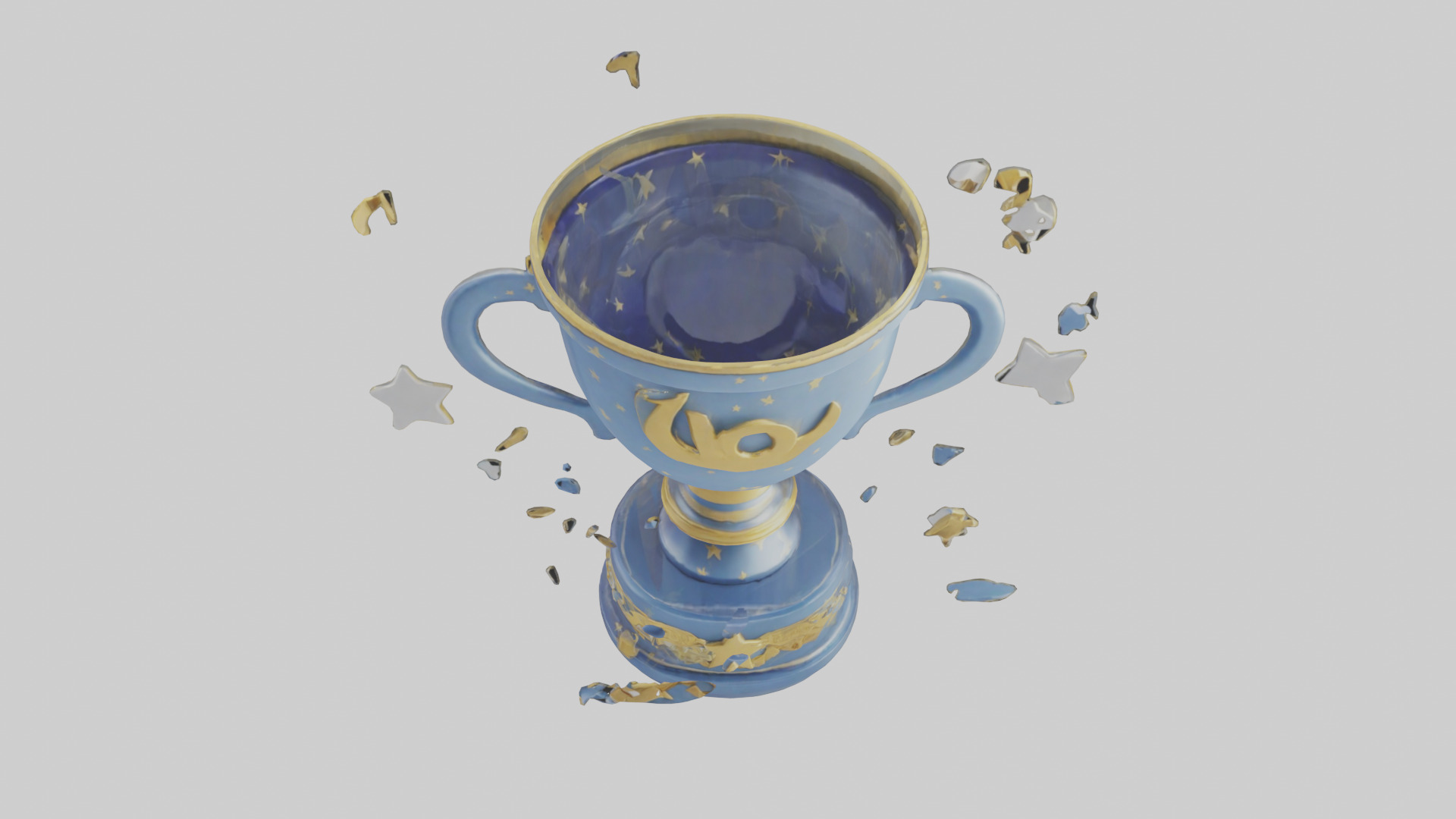 Cartoon Victory Trophy model 3D model_16