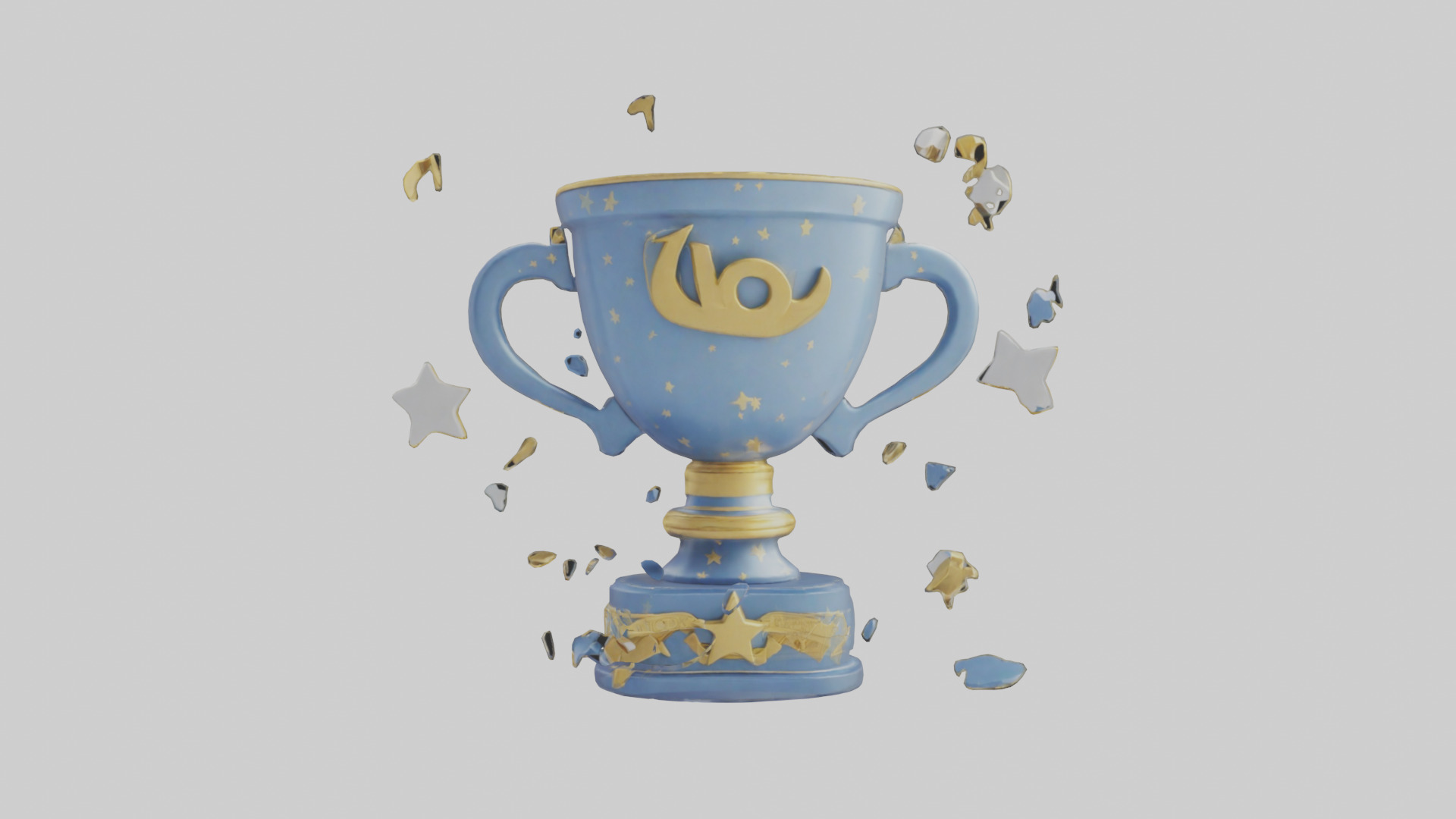 Cartoon Victory Trophy model 3D model_9