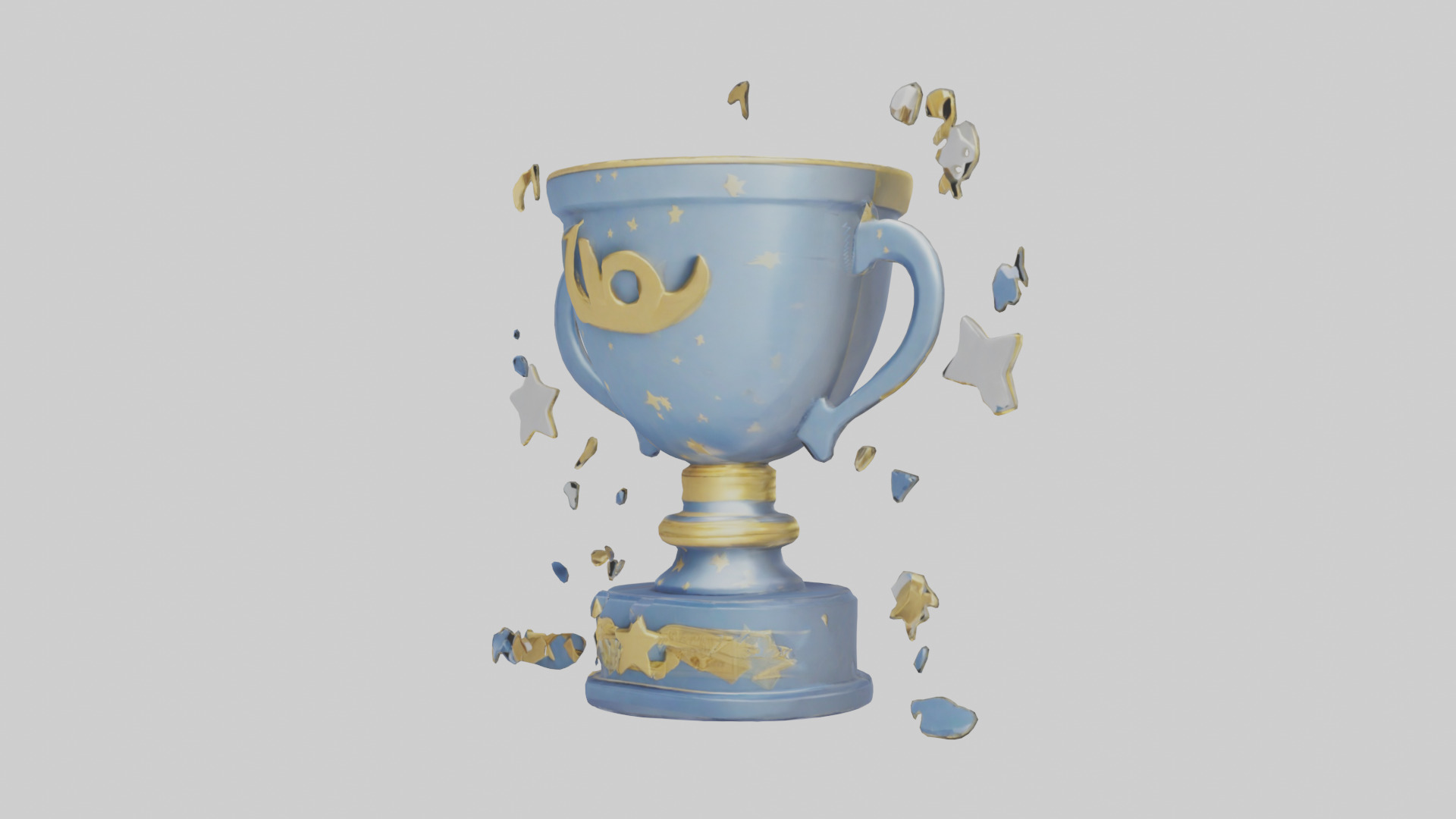 Cartoon Victory Trophy model 3D model_8