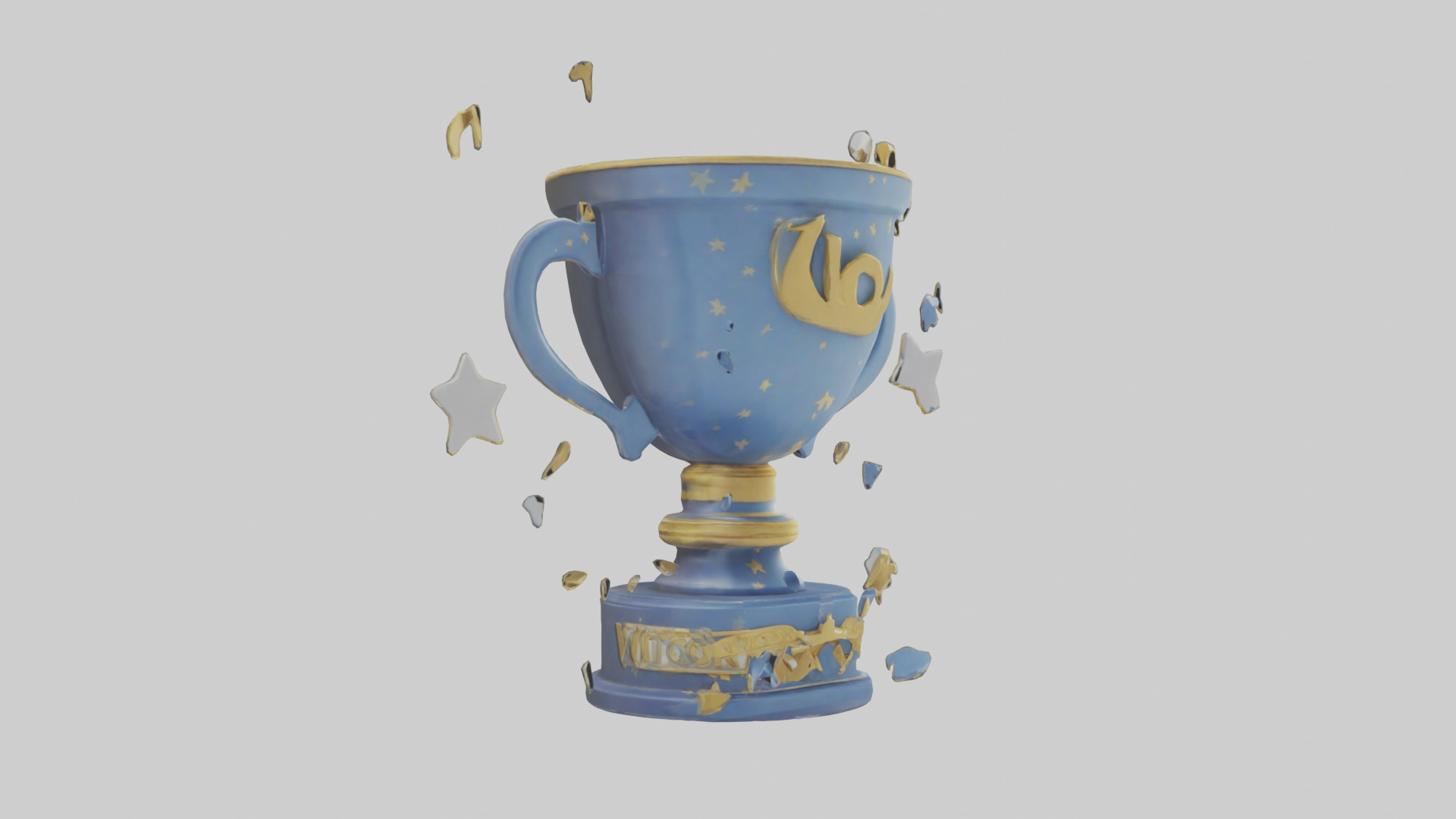 Cartoon Victory Trophy model 3D model_7
