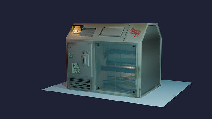 Frigidarium Futurismi Stylizatum a Modulus 3D ad Ludos Paratus 3D model