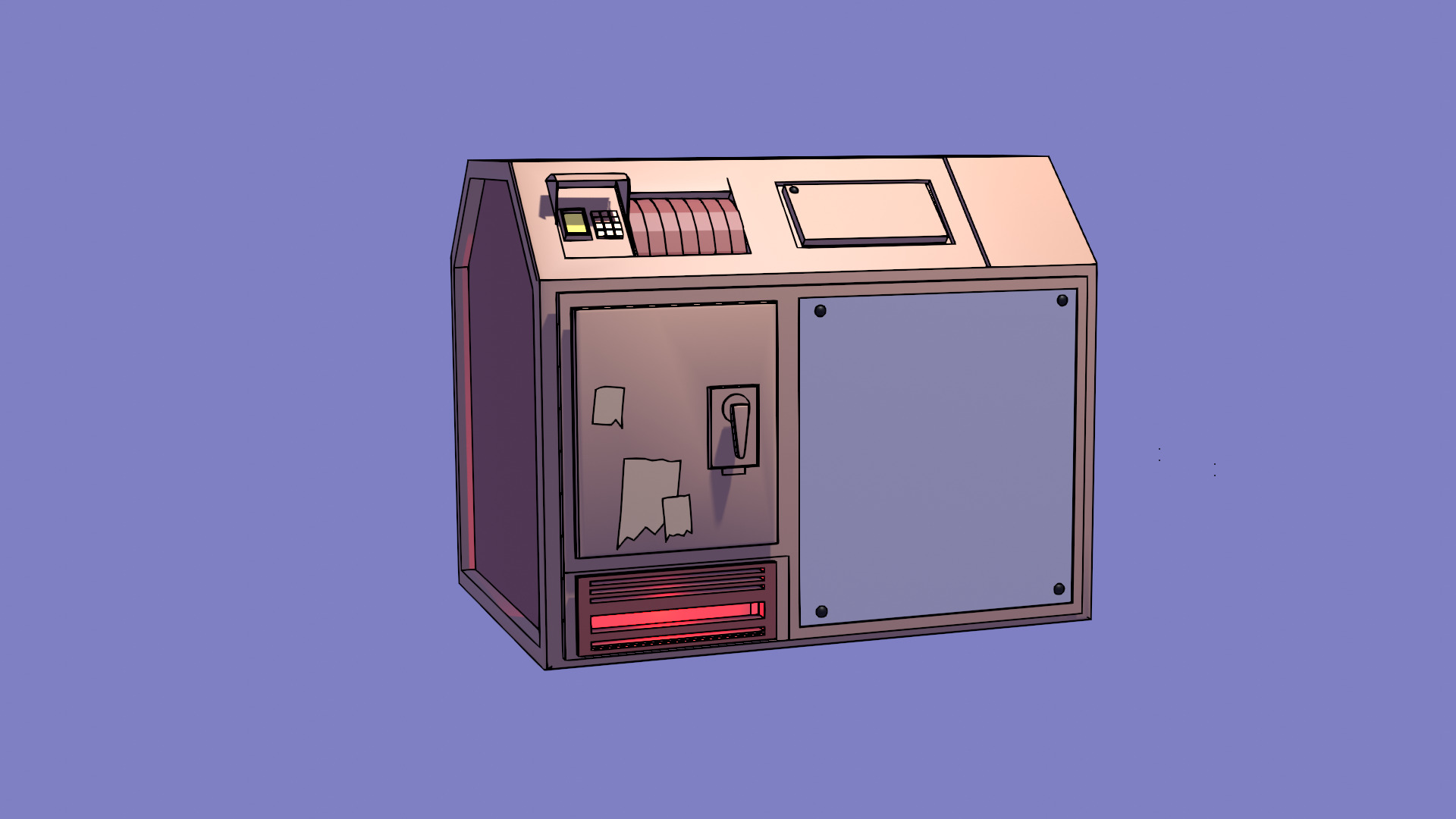 Frigidarium Futurismi Stylizatum a Modulus 3D ad Ludos Paratus 3D model_3