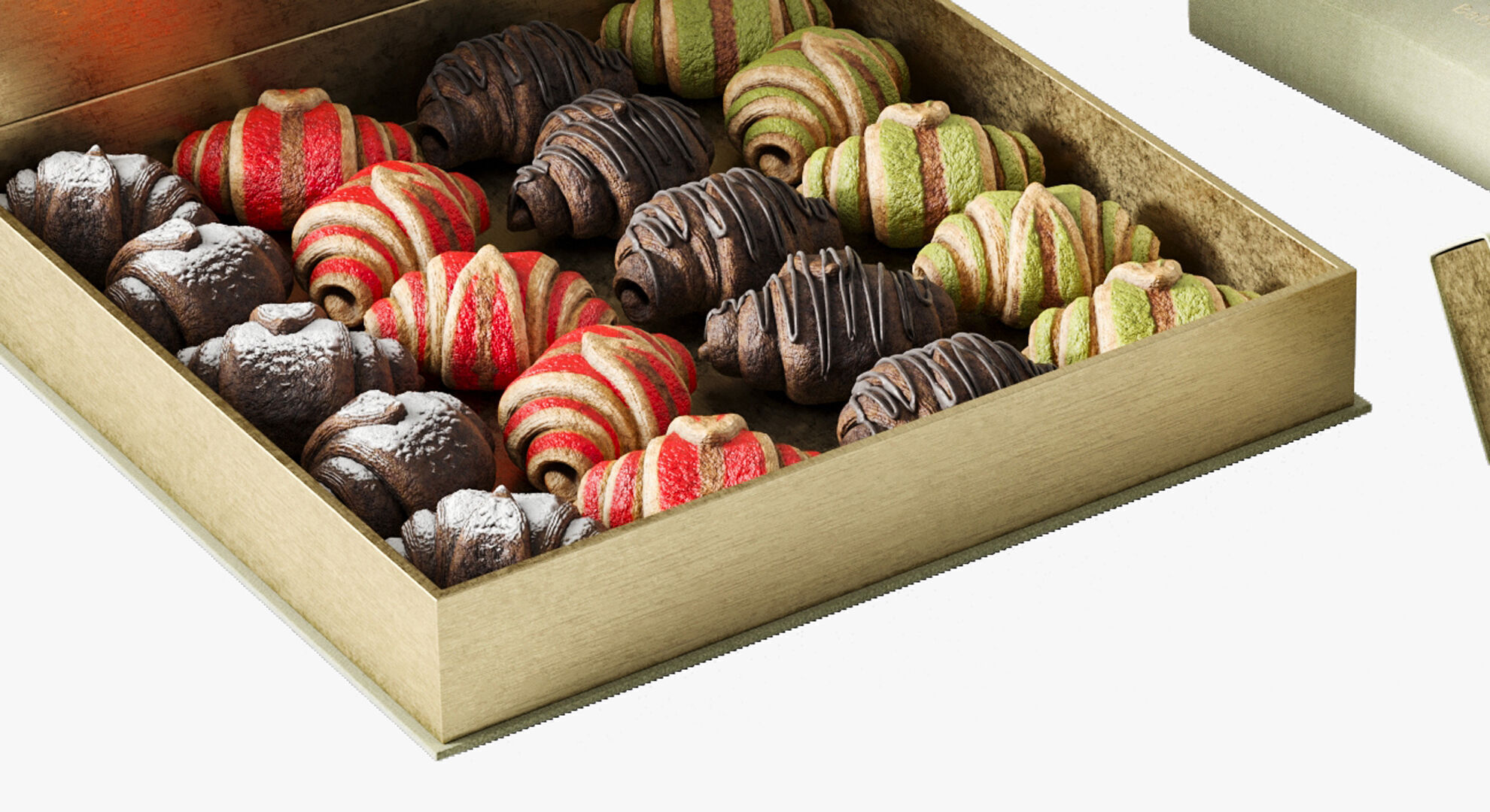 A set of mini croissants in a presentable package 3D model_5
