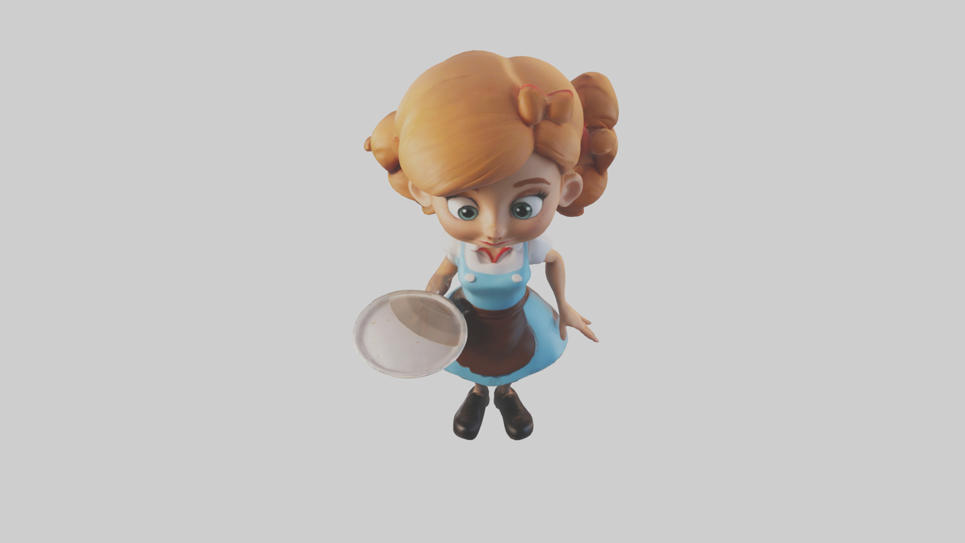 Cartoon Waitress model 3D model_16