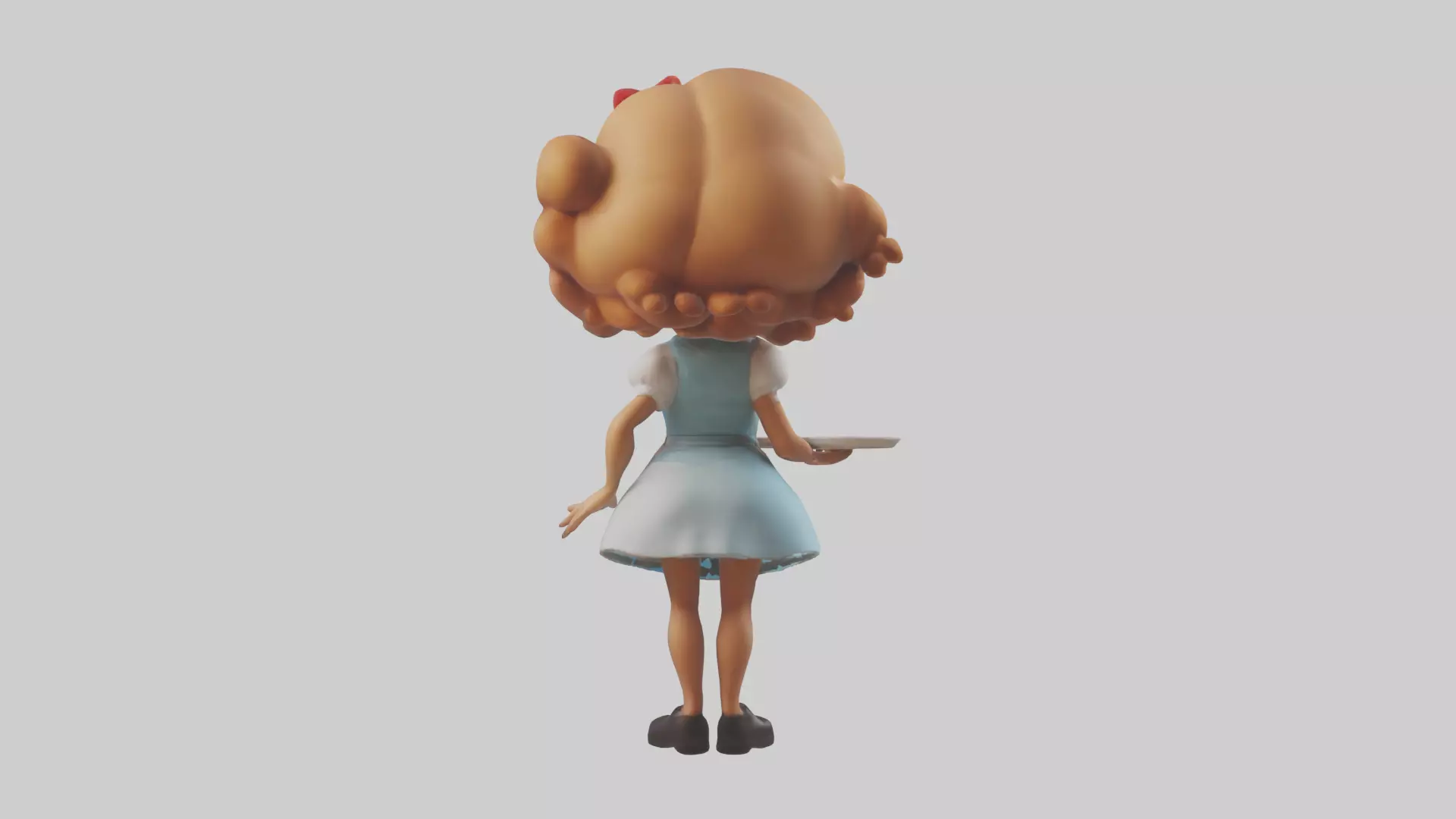 Cartoon Waitress model 3D model_0