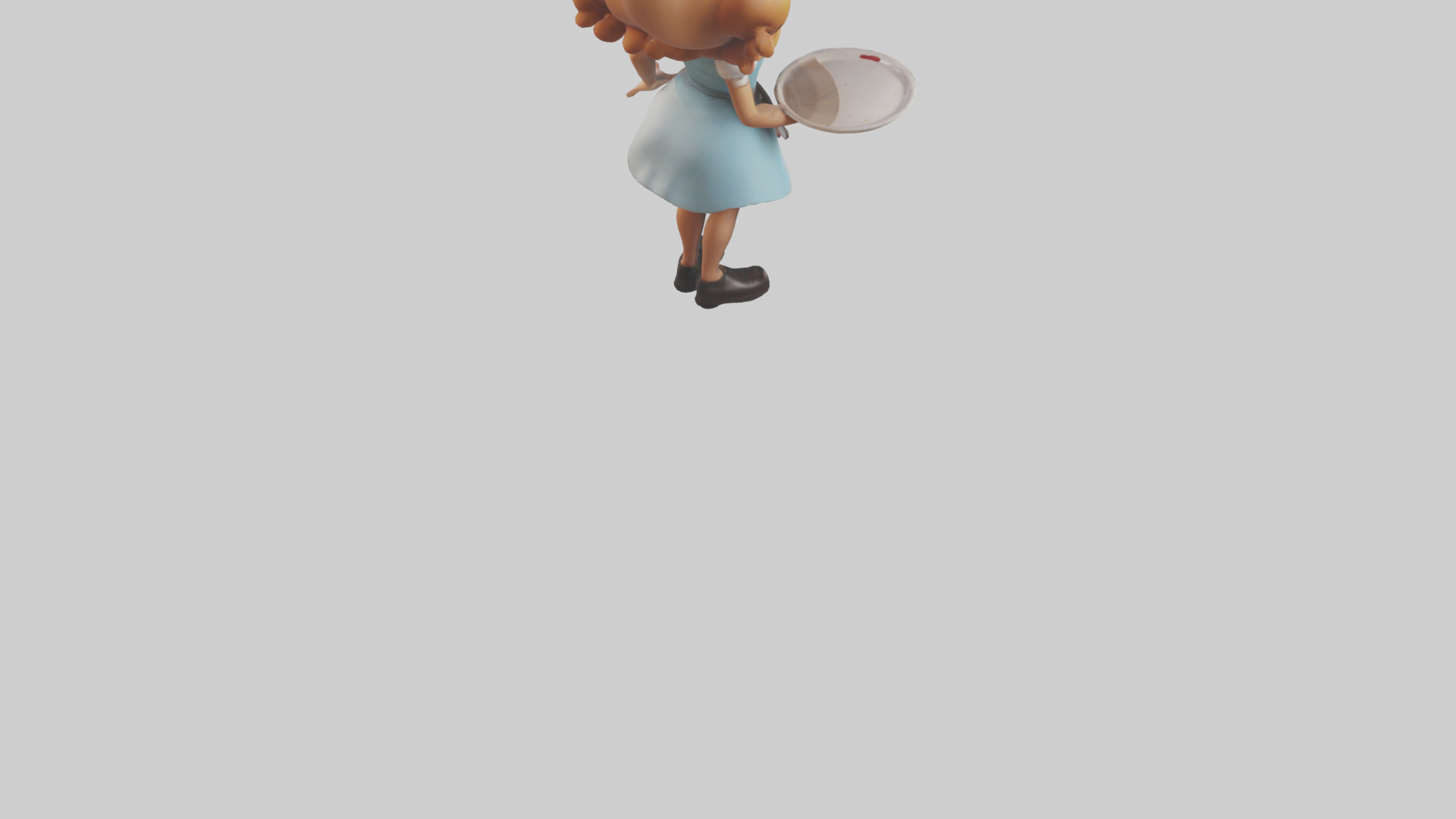 Cartoon Waitress model 3D model_4