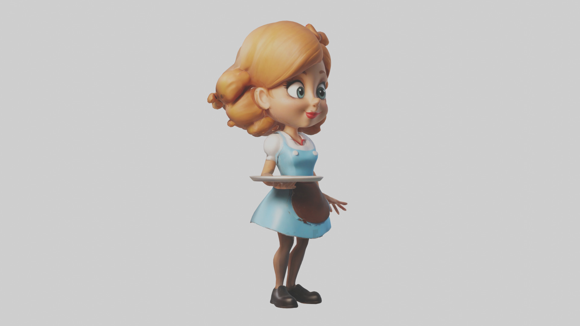 Cartoon Waitress model 3D model_11