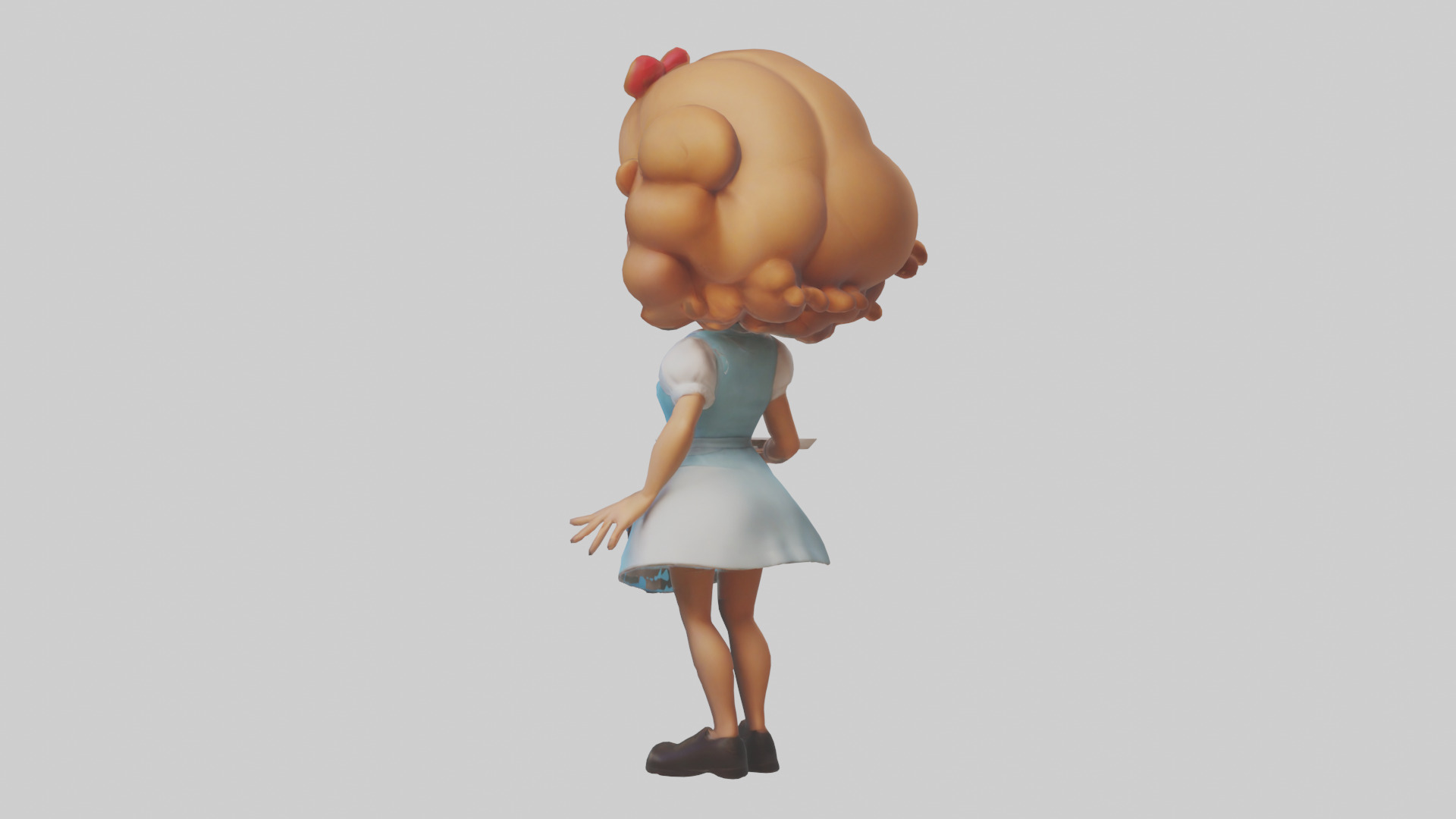 Cartoon Waitress model 3D model_1