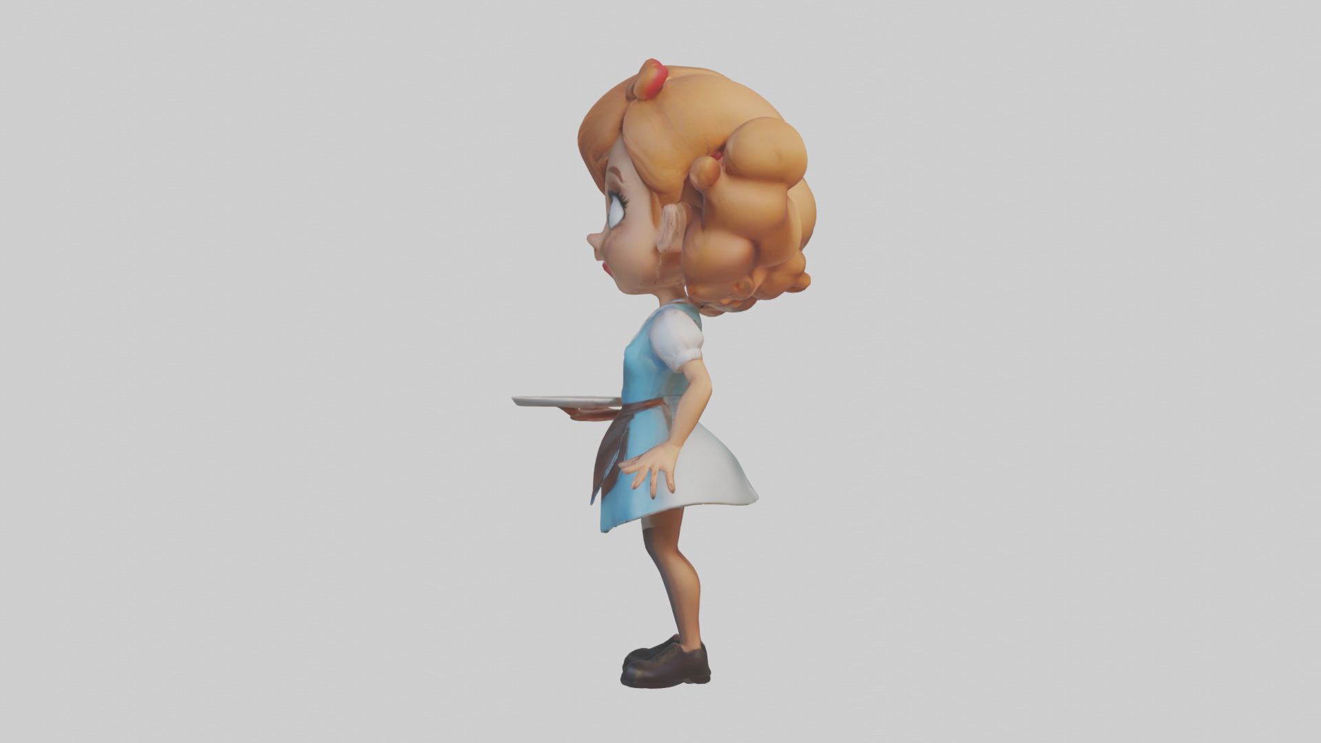 Cartoon Waitress model 3D model_12