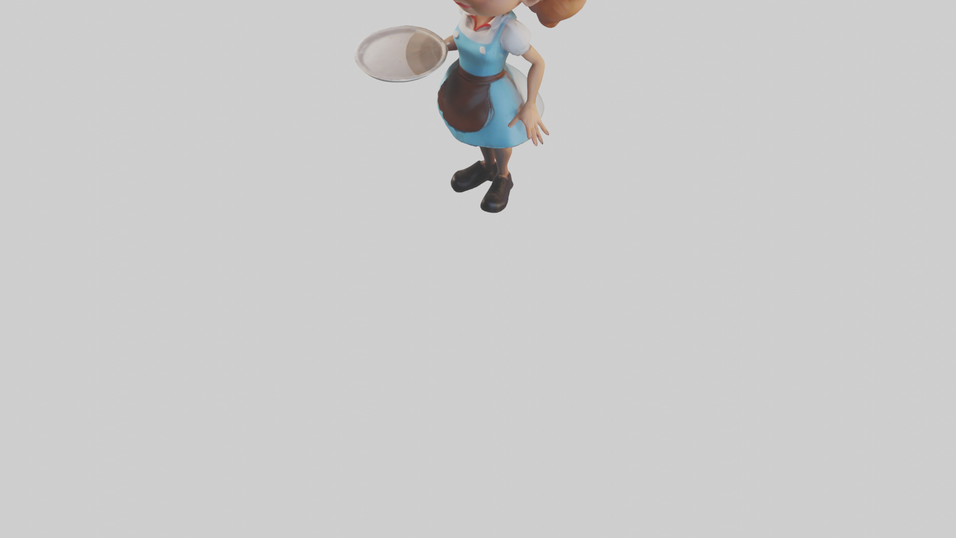 Cartoon Waitress model 3D model_5