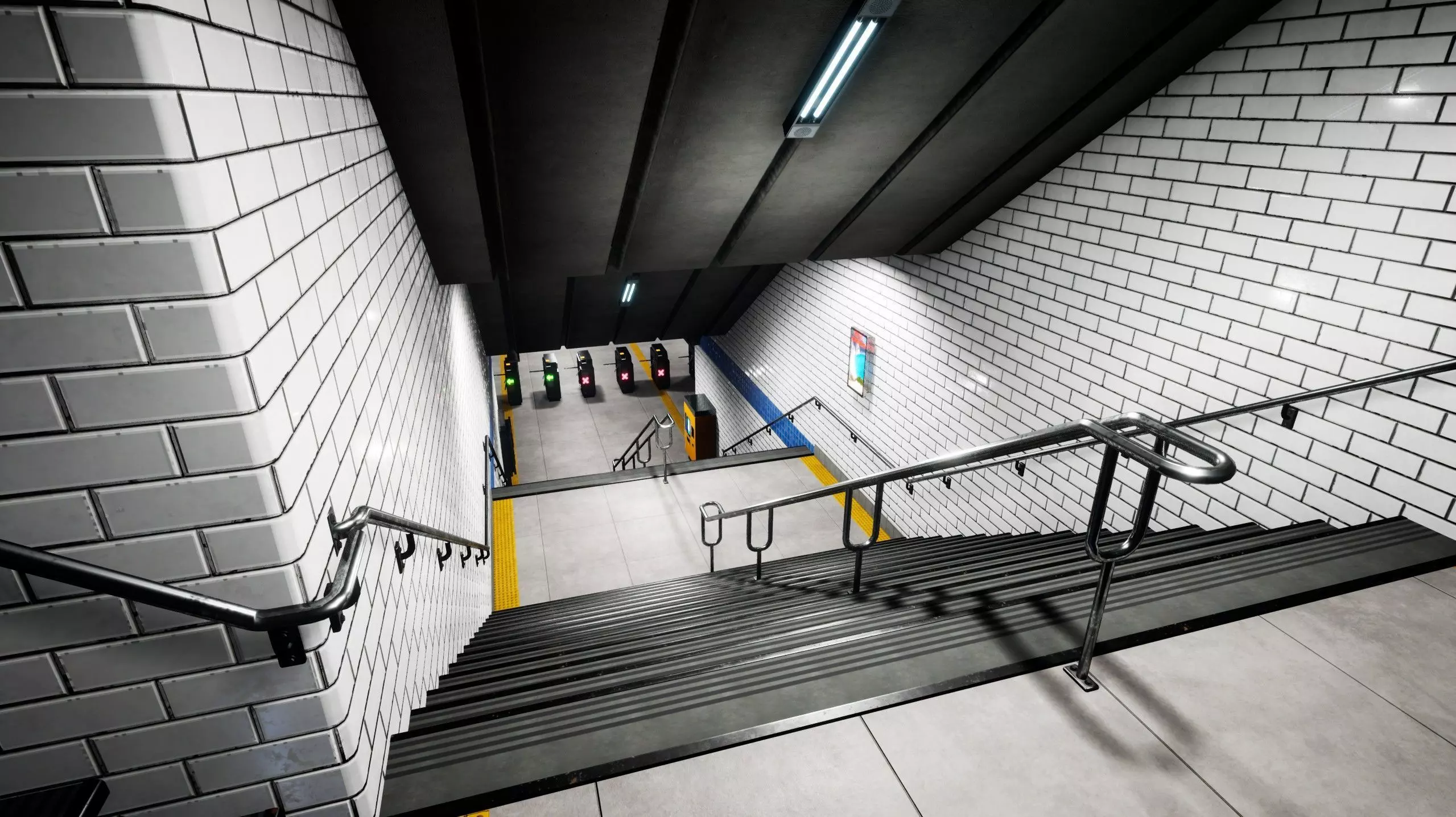 Modular SubwayStation Model Set Low-poly 3D model_0