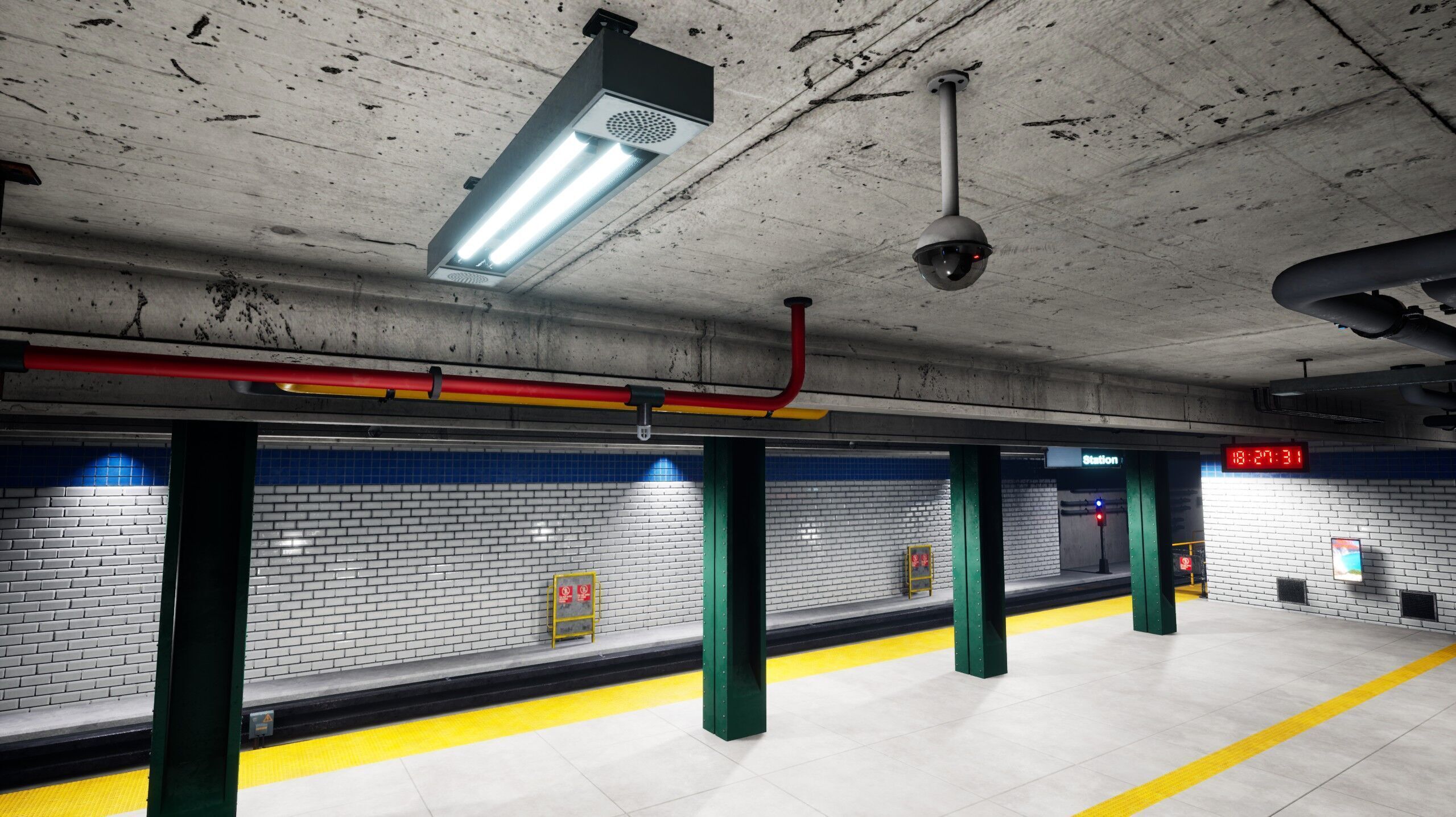 Modular SubwayStation Model Set Low-poly 3D model_7