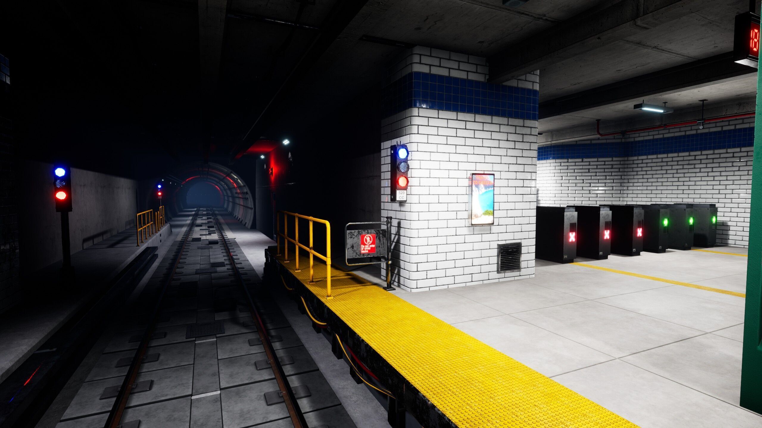 Modular SubwayStation Model Set Low-poly 3D model_8