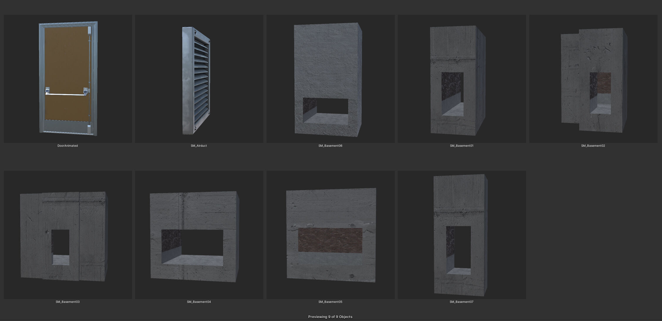 Modular SubwayStation Model Set Low-poly 3D model_17
