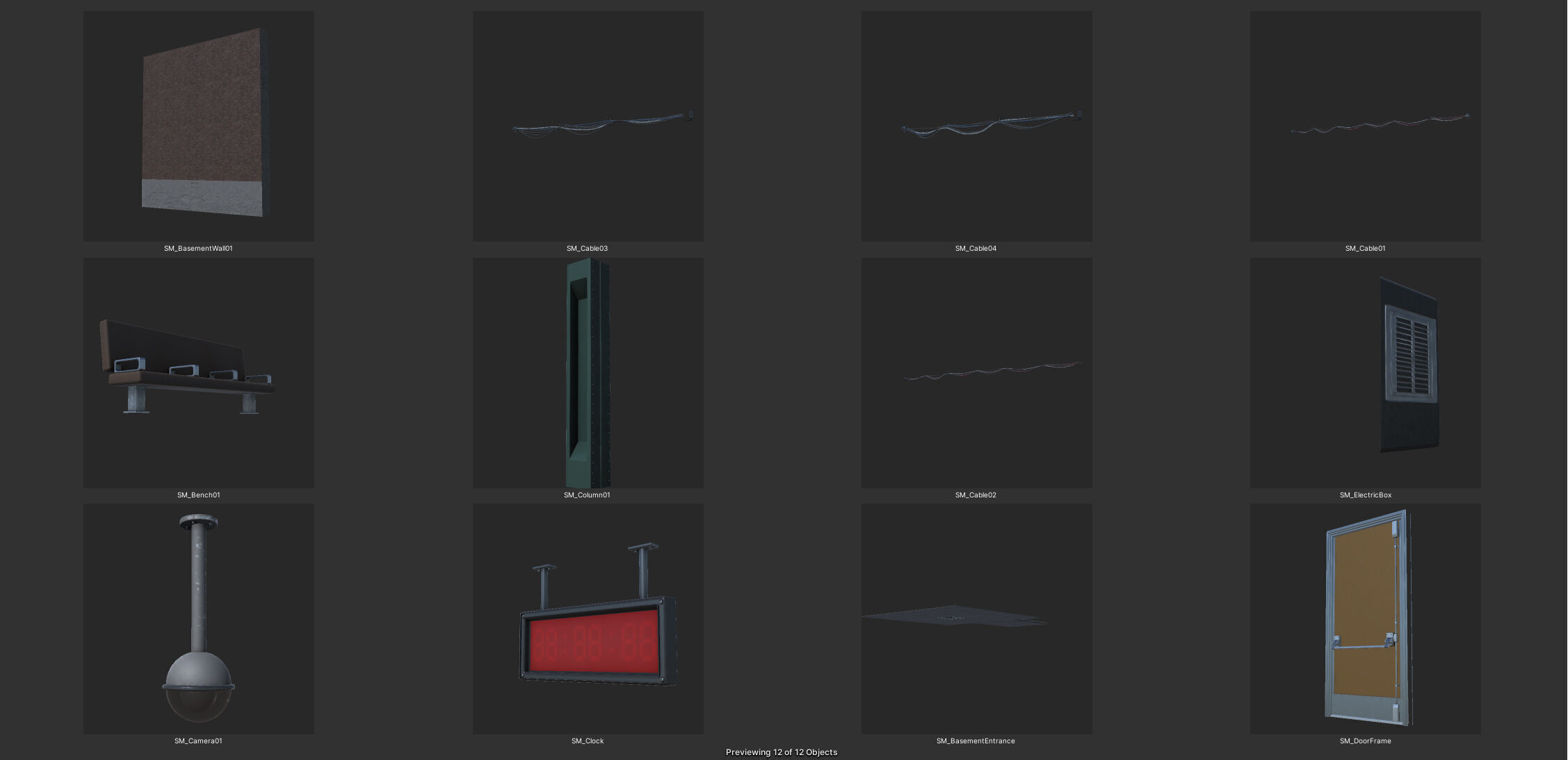 Modular SubwayStation Model Set Low-poly 3D model_16