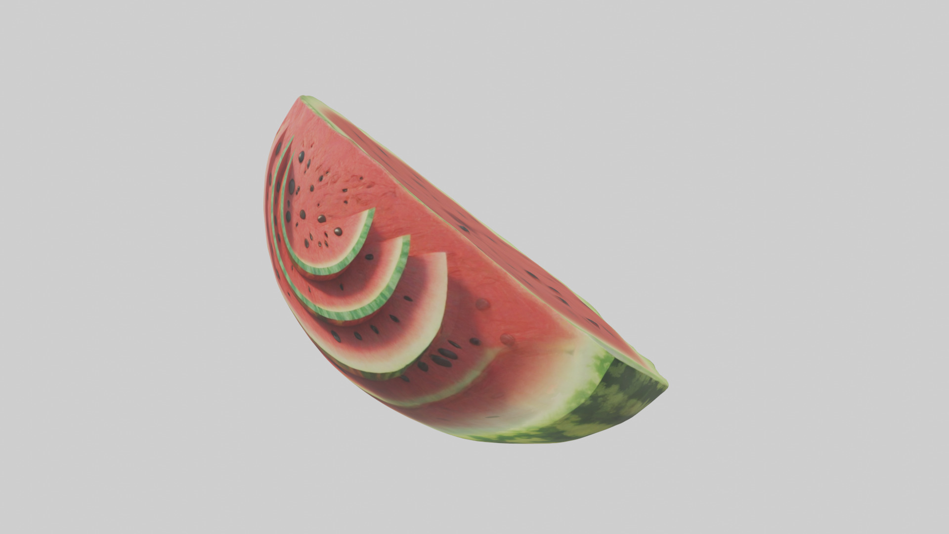 Cartoon Watermelon Slice model 3D model_8