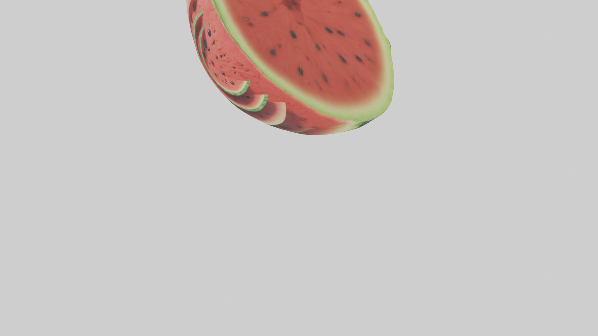 Cartoon Watermelon Slice model 3D model_5