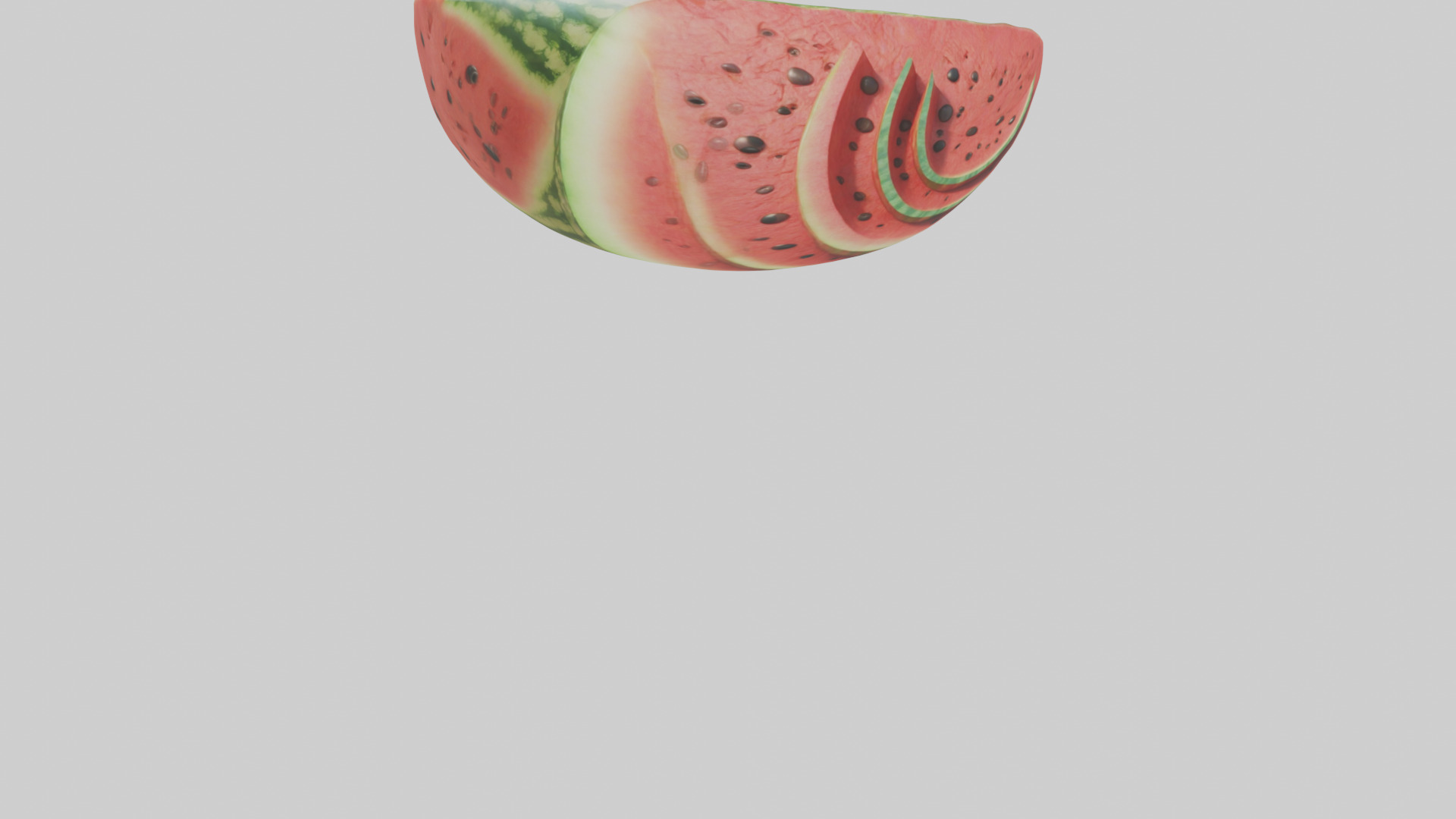 Cartoon Watermelon Slice model 3D model_6