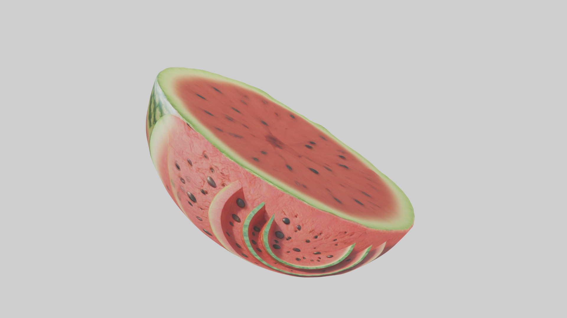 Cartoon Watermelon Slice model 3D model_16