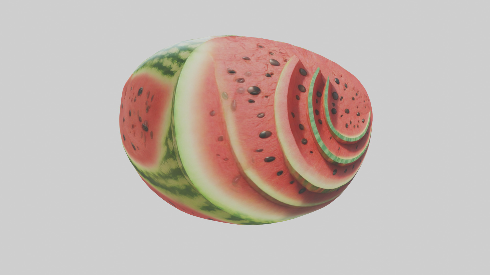 Cartoon Watermelon Slice model 3D model_7